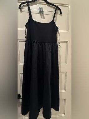 Old Navy Black Mixed Fabric Midi Dress NWOT
